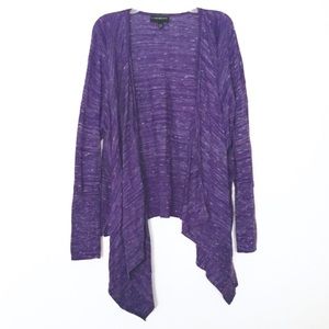 Lane Bryant Purple Marbled Open Drape Cardigan